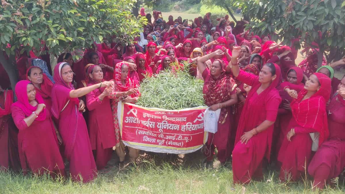 Asha worker Protest in Nuh