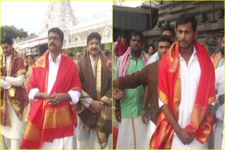 TDP_MLA_Payyavula_Keshav_Hero_Vishal_Visits_Tirumala