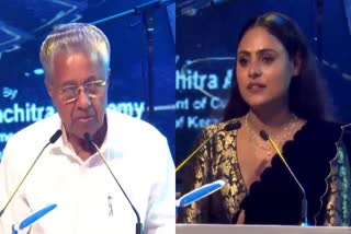 kerala state film award  film award ceremony  kerala state film award  CM Pinarayi Vijayan  Rekha  Nanpakal Nerathu Mayakkam  Alencier Controversial speech  സിനിമ  മുഖ്യമന്ത്രി  ചലച്ചിത്ര അവാര്‍ഡ് ദാന ചടങ്ങളില്‍  അലന്‍സിയര്‍  വിന്‍സി അലോഷ്യസ്  ദി കേരള സ്‌റ്റോറി