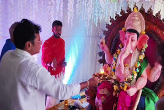 MINISTER SRIDHAR POOJA AT MANTHANI