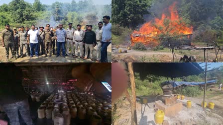 Giridih Police Action against illegal Mahua liquor