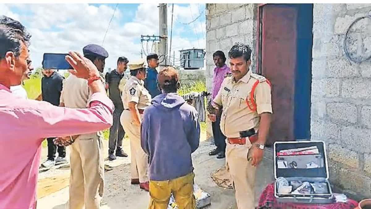 Police at the crime site