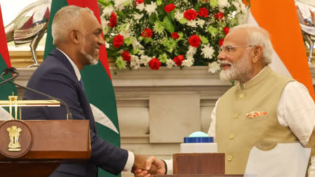 PM Modi meets President of Maldives Dr. Mohamed Muizzu at Hyderabad House, New Delhi on October 7, 2024