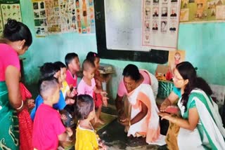 Childrens Day celebrated in Anganwadi Centers OF hOJAI