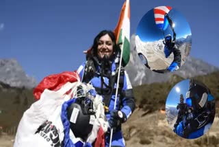 Indian skydiver Sheetal Mahajan sets record by jumping off helicopter near Mt Everest