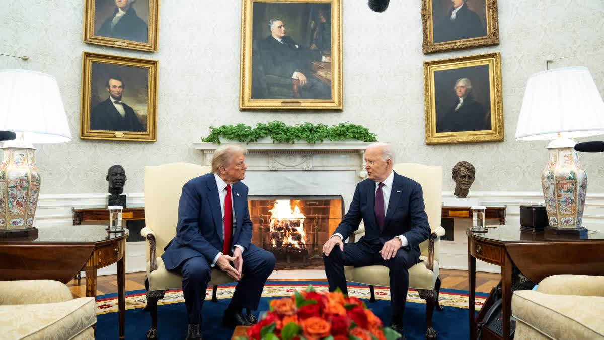 Trump and Biden discuss the upcoming transition of power, with Trump hinting at no third-term run and expressing satisfaction with his victory.