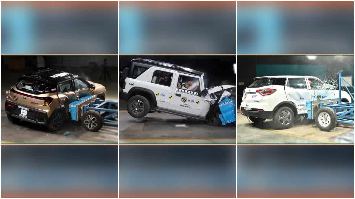 Crash test of three Mahindra SUVs