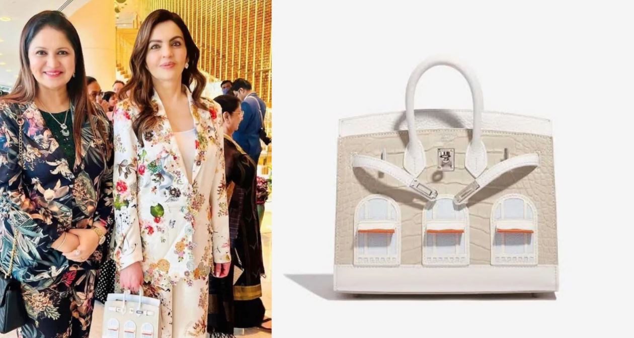 Nita Ambani with a Birkin bag at a day event