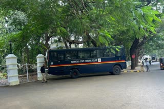 Tight Police Security in Mysore BJP MP Pratap Simha's Office