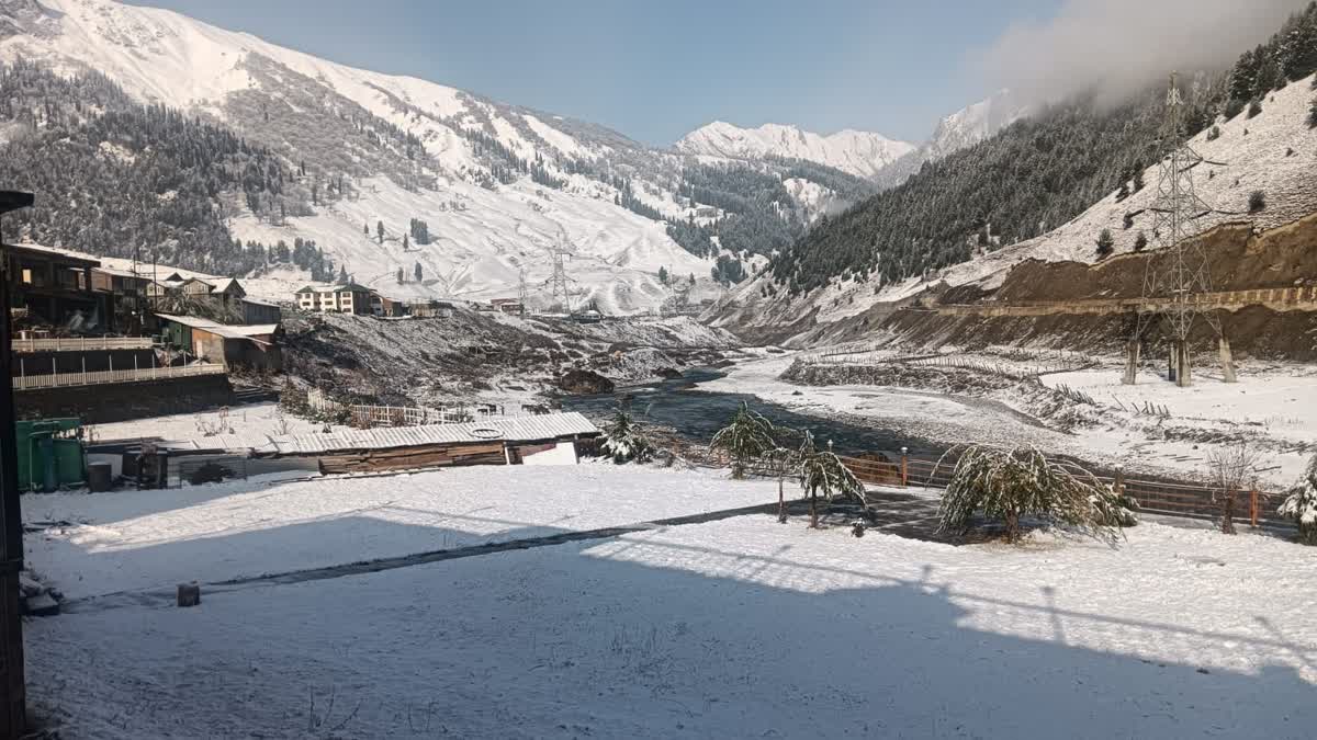 A view of snow covered landscape in Sonamarg, Kashmir