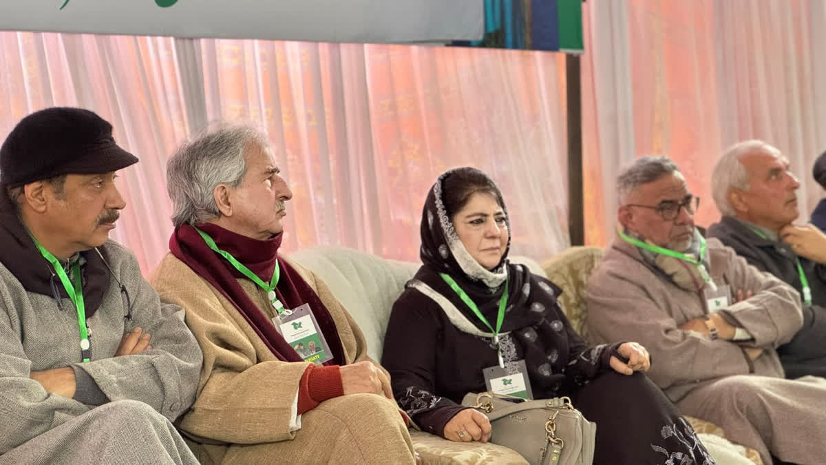 Mehbooba Mufti (Centre) Says NDA Is Destroying Constitution