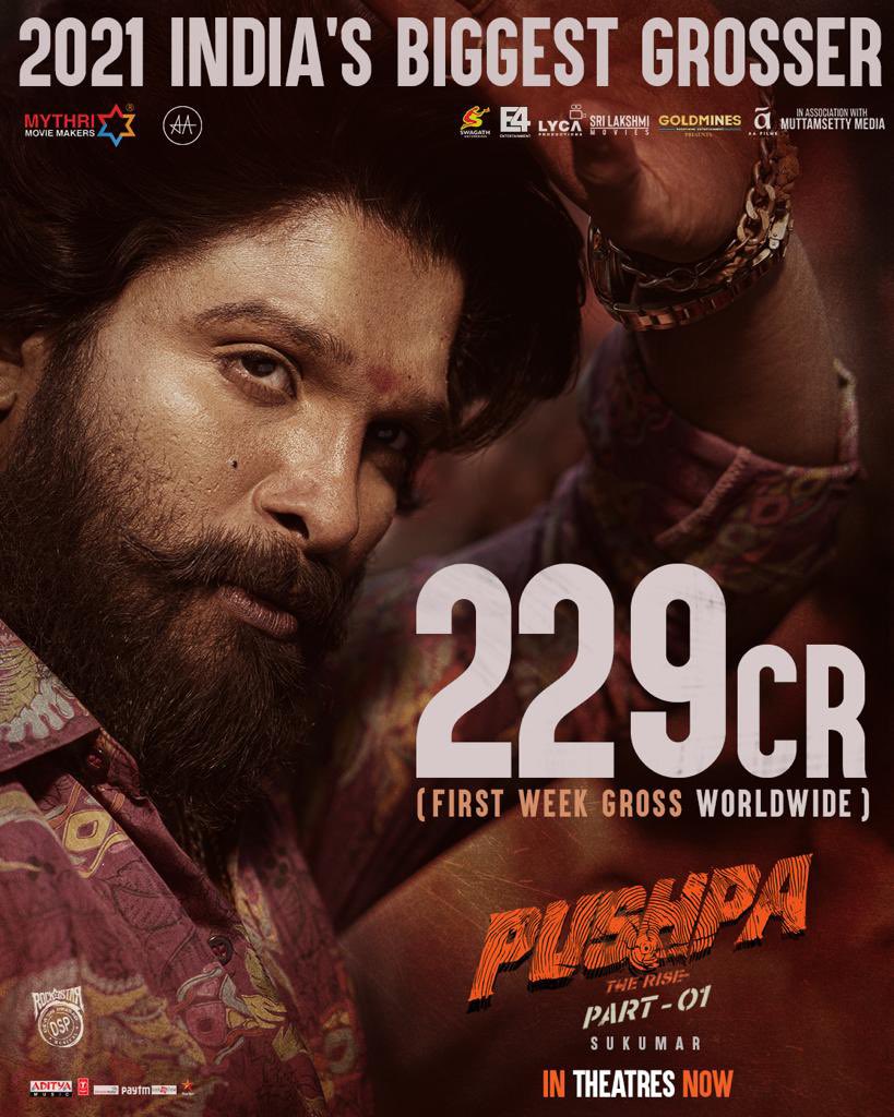 pushpa one week collection