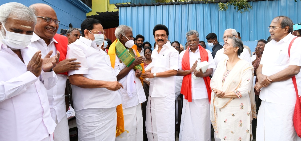 CM Stalin Wished Nallakannu in his 97th birthday, நல்லகண்ணுவை வாழ்த்திய முதலமைச்சர் ஸ்டாலின்