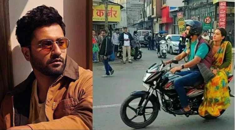 vicky kaushal and sara ali in indore in a film shooting