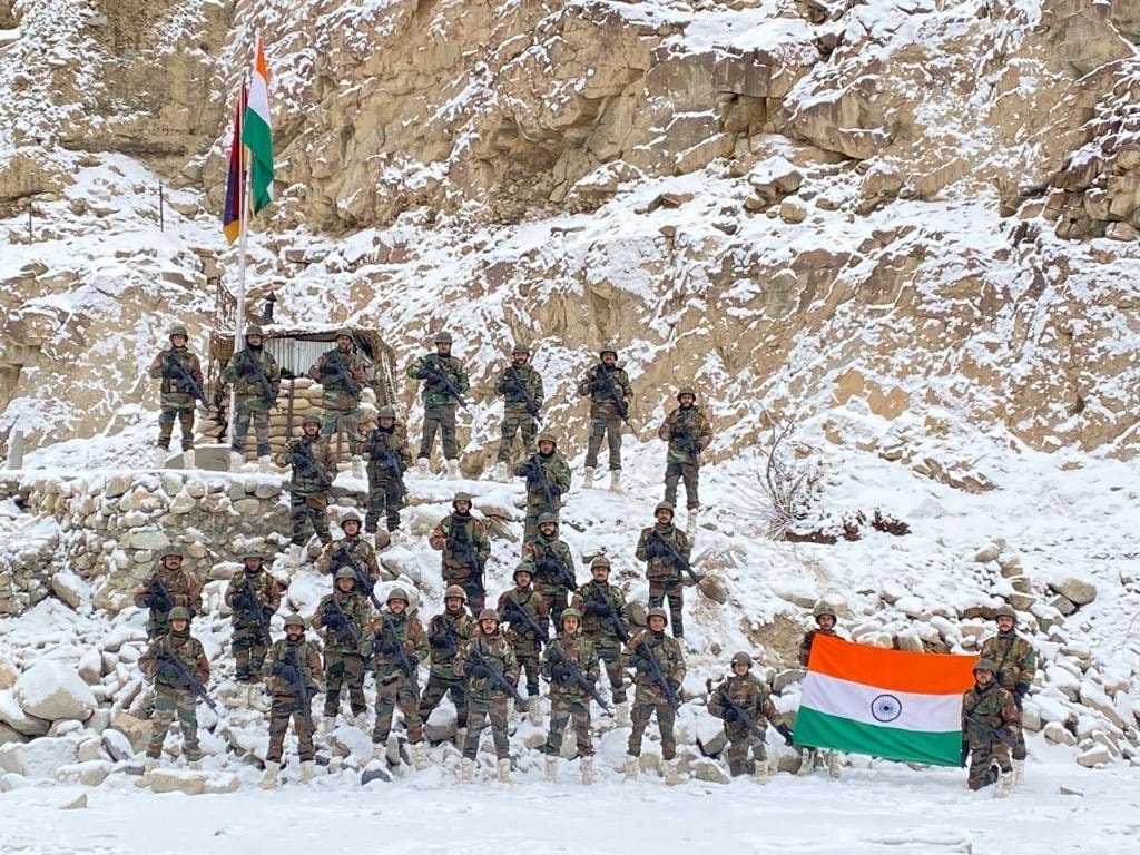 national flag in Galwan valley