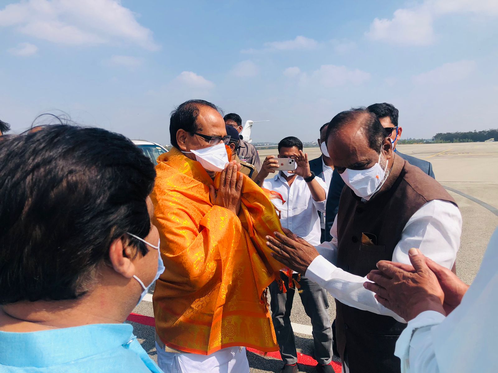 Shivraj Singh at Hyderabad Begampet Airport