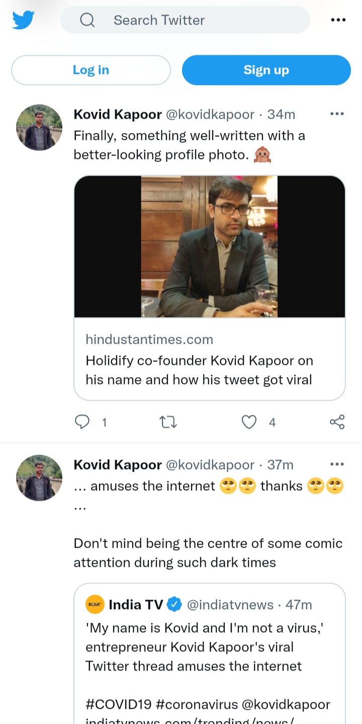 Businessman kovid kapoor name trending in twitter