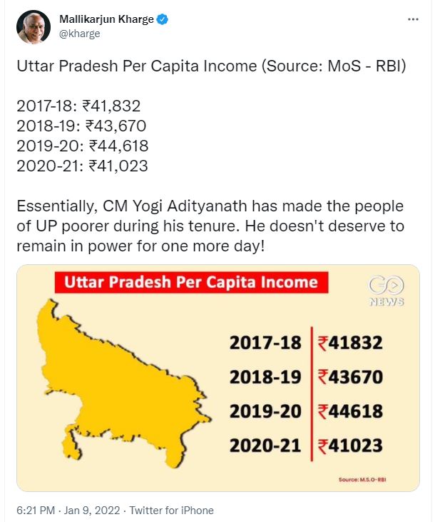 मल्लिकार्जुन खड़गे का ट्वीट