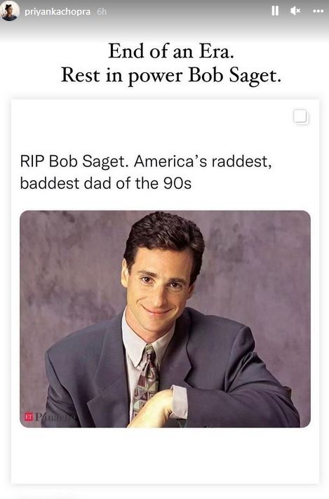 Priyanka Chopra mourns the demise of Bob Saget