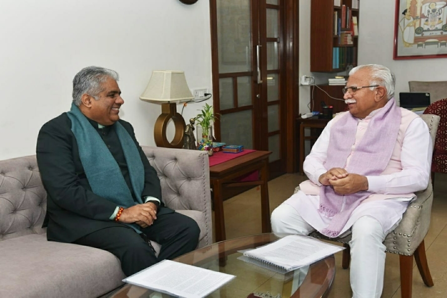 CM Manohar Lal Khattar Meeting In Delhi