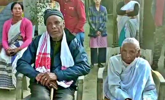 Mother and son meeting at the end of fifty years break