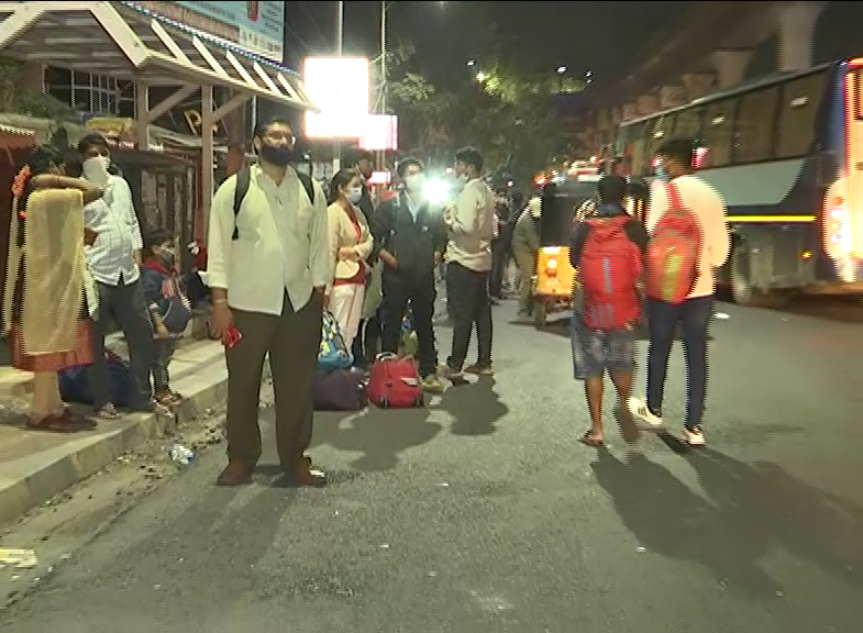 Panthangi toll plaza traffic , rush in hyderabad bus stops