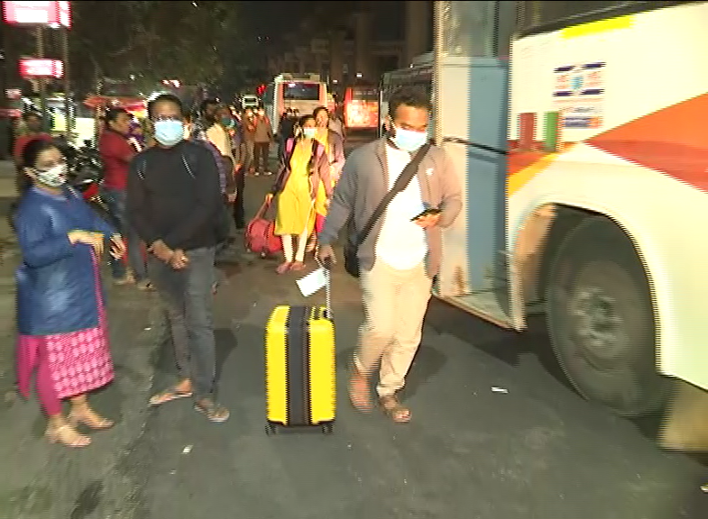 Panthangi toll plaza traffic , rush in hyderabad bus stops