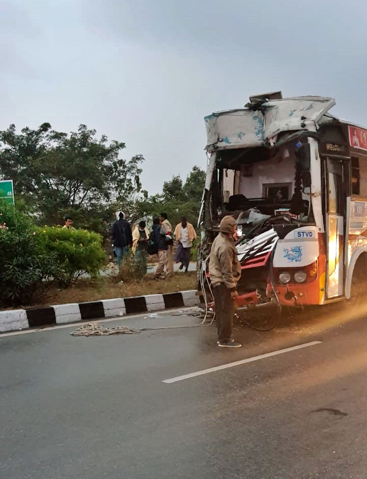 RTC Bus Accident at Jadcherla