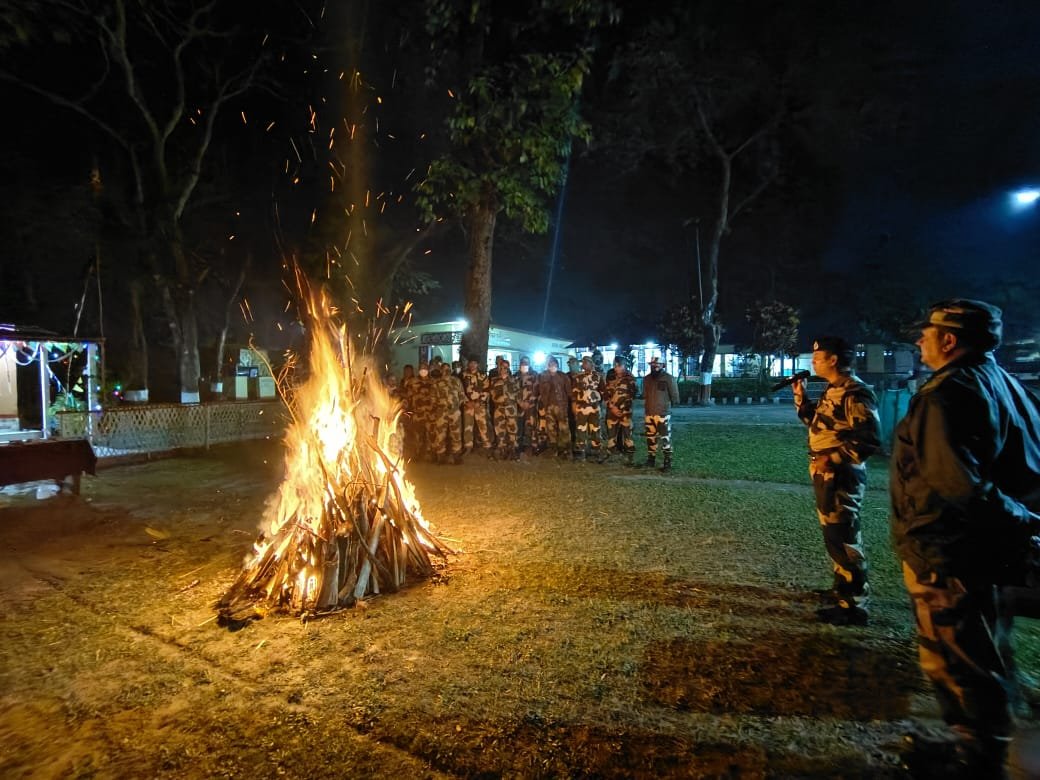 Army jawans celebrate Lohri