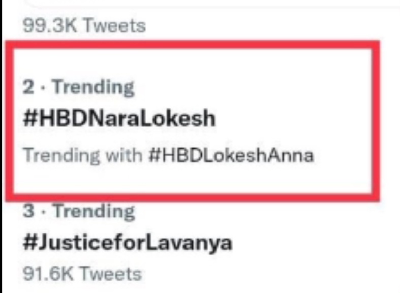 NARA LOKESH BIRTHDAY, lokesh hashtag trending