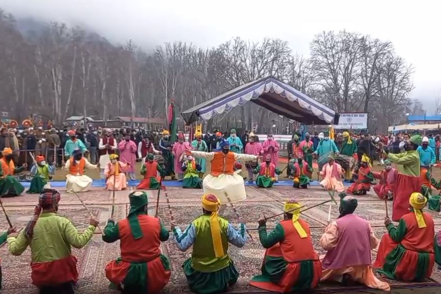 Police Rehearsal at Kashmir Cricket Stadium before Republic Day