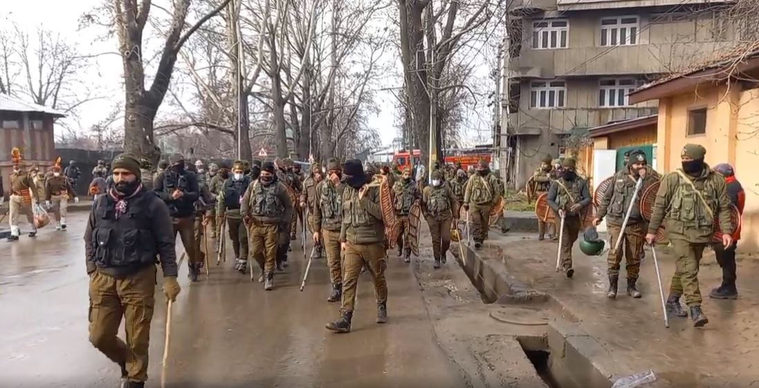 Police Rehearsal at Kashmir Cricket Stadium before Republic Day