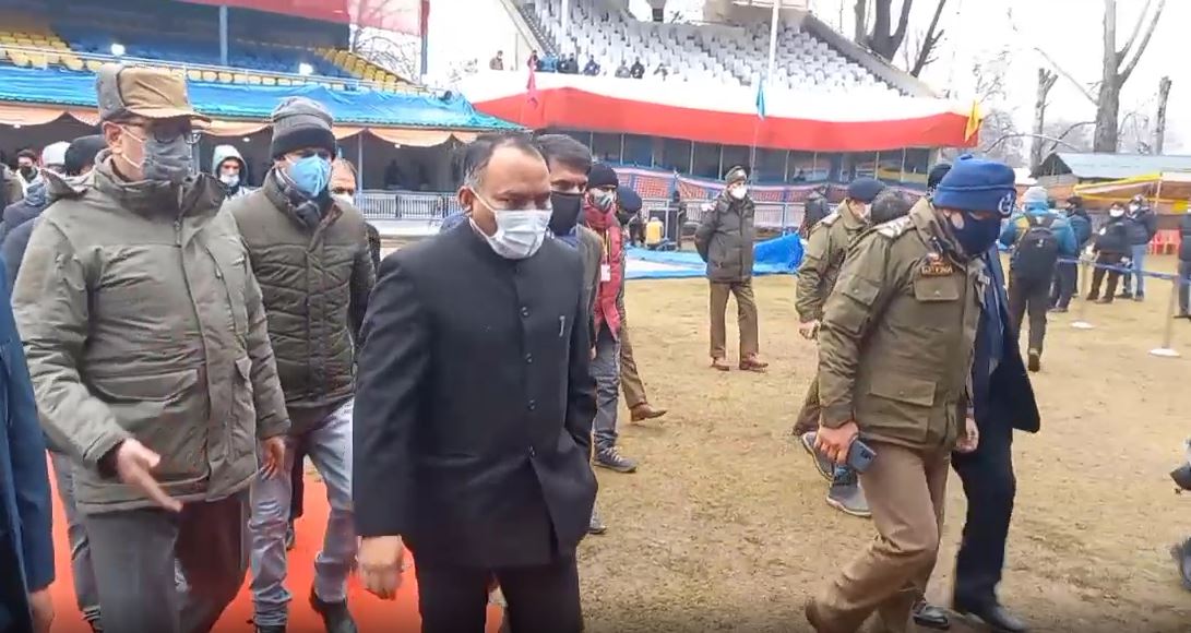 Police Rehearsal at Kashmir Cricket Stadium before Republic Day