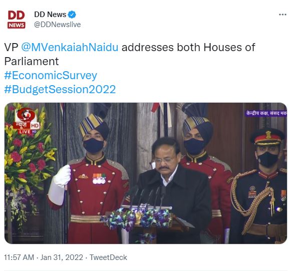 live Parliament budget session