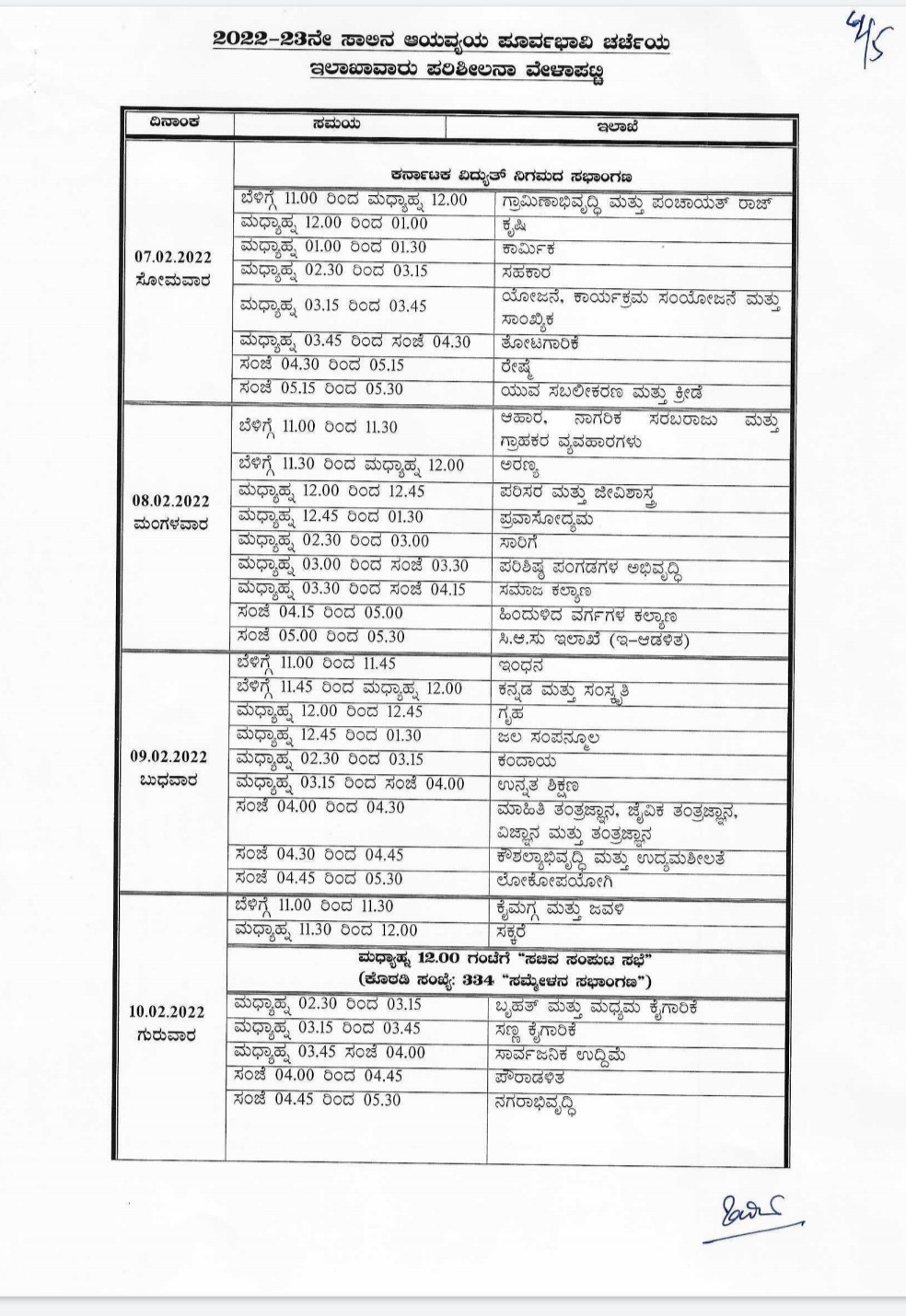 State Budget Meeting Schedule