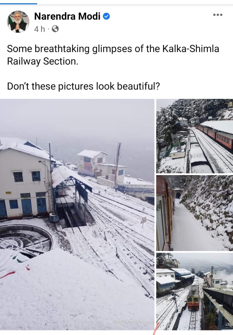PM Modi on shimla kalka railway section.