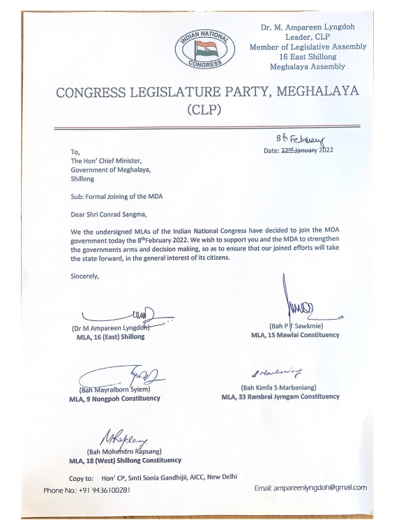 meghalaya congress news