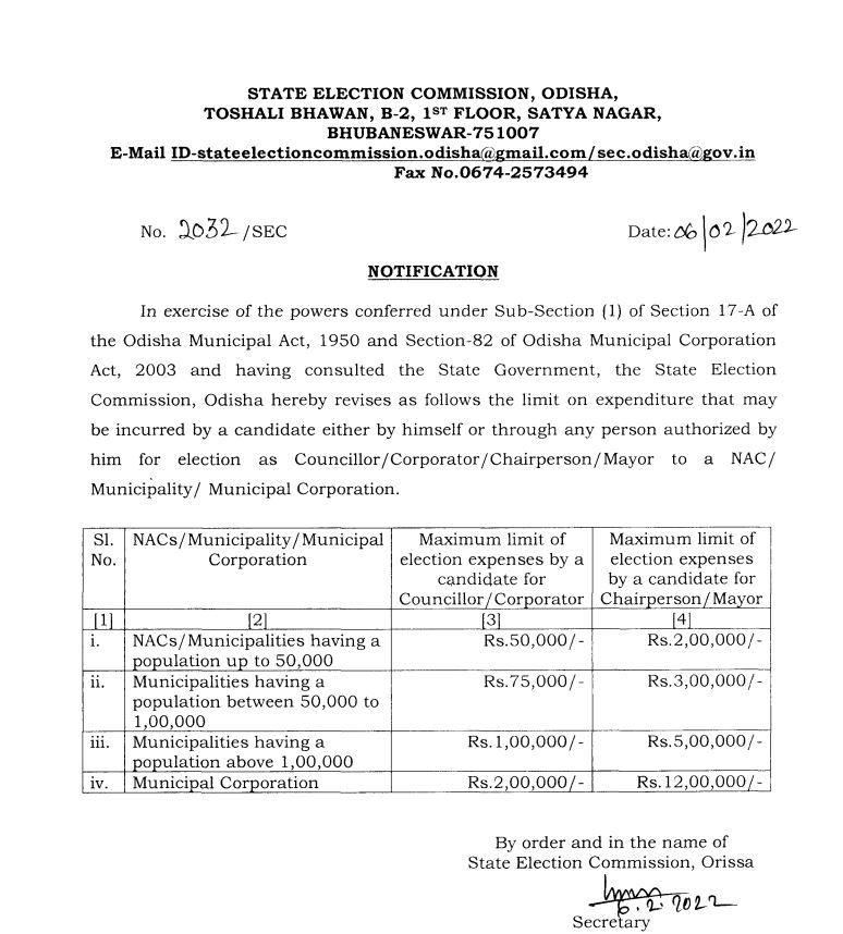 Campaign Expenditure: ପୌର ନିର୍ବାଚନ ପାଇଁ ପ୍ରାର୍ଥୀଙ୍କ ଖର୍ଚ୍ଚ ସୀମା ତାଲିକା ପ୍ରକାଶିତ