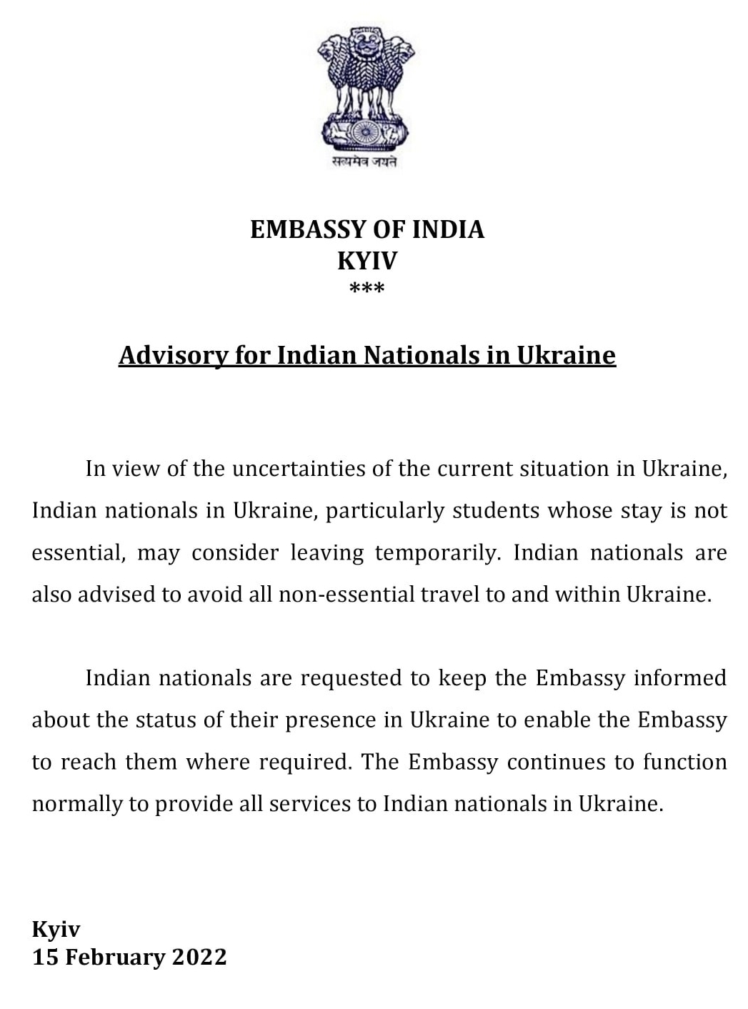 Indians to come back from Ukraine