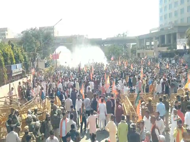 BJP Big Demonstration in Jaipur