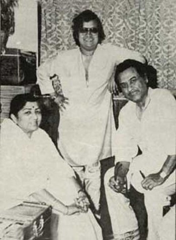 Bappi Lahiri with Lata Mangeshkar and Kishore Kumar