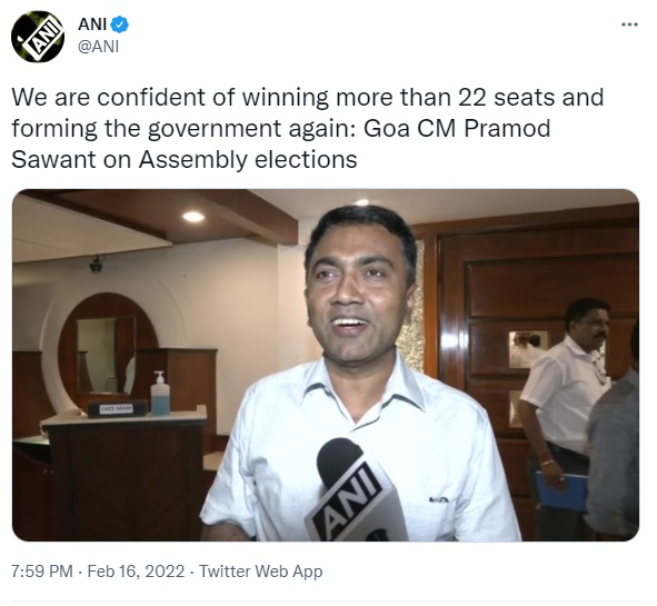 Goa CM Pramod Sawant Prediction