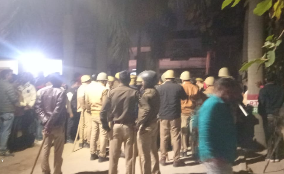 stone pelting in police station