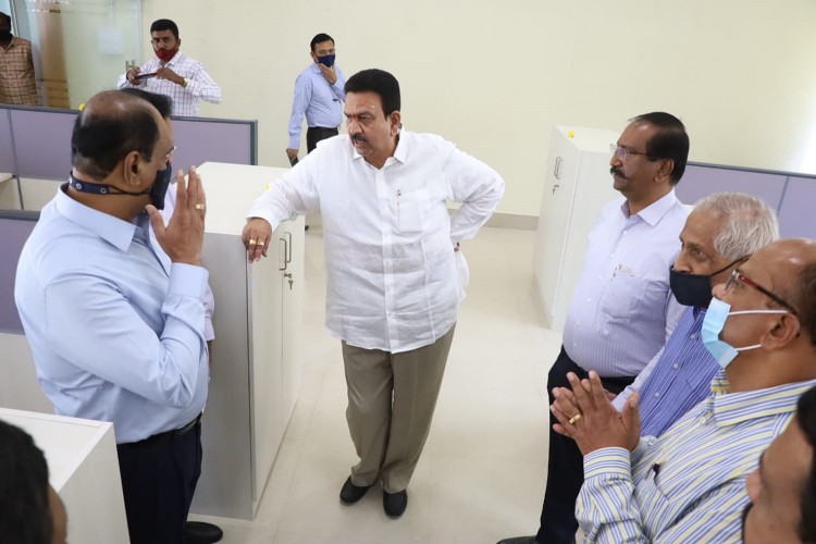 Minister CC Patil visited government offices today