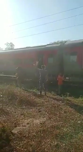 Fire accident in train