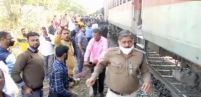 Fire accident in train