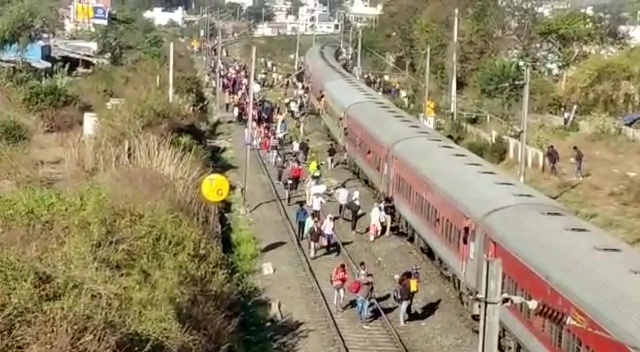 Fire accident in train