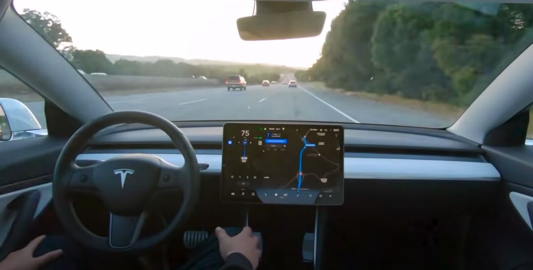 tesla self driving car