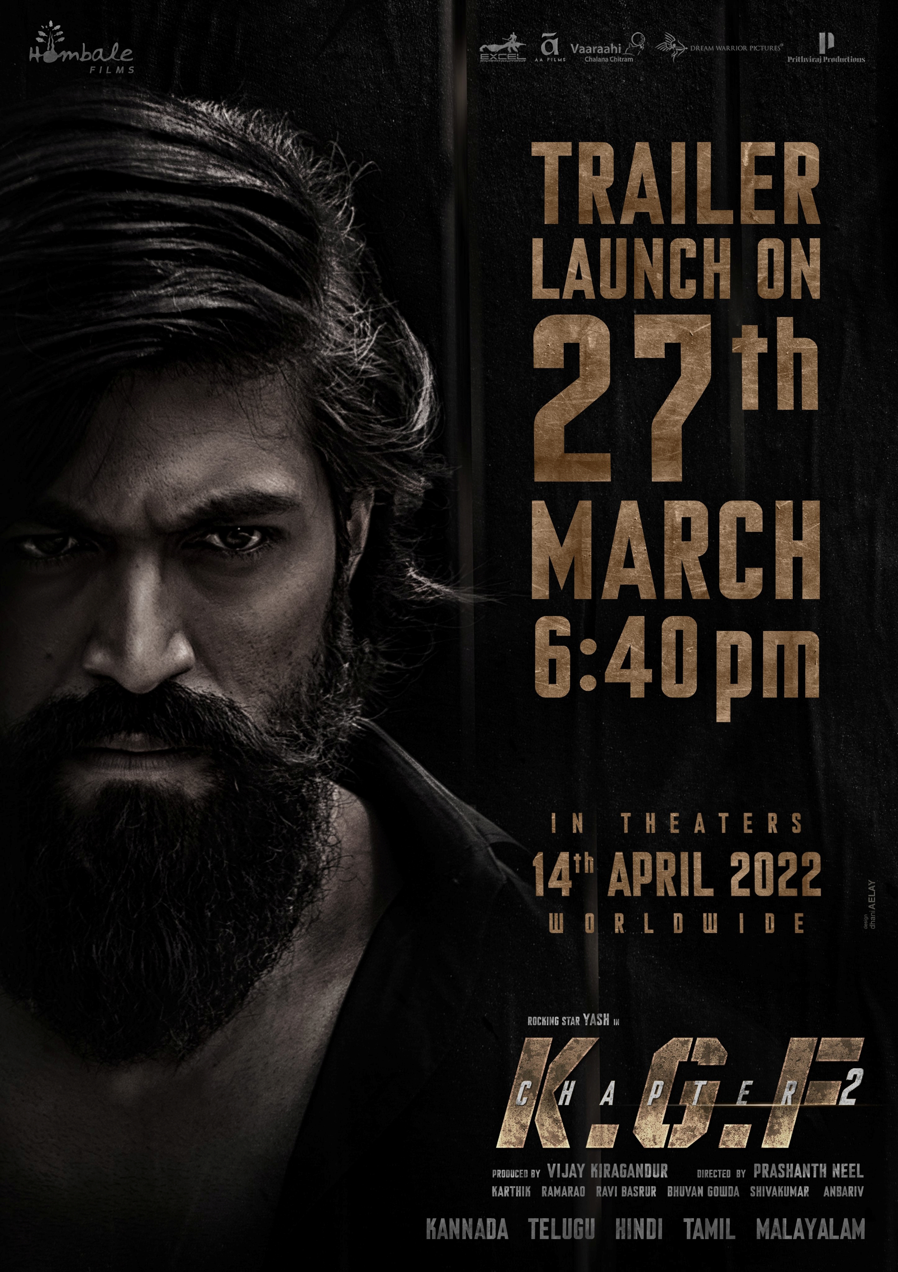 Yash KGF 2 trailer release date