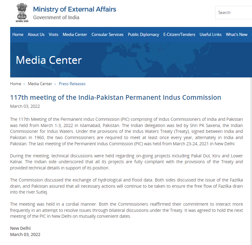 Permanent Indus Commission Meeting: ଦ୍ବିପାକ୍ଷିକ ଆଲୋଚନା ମାଧ୍ୟମରେ ହୋଇ ପାରିବ ସମାଧାନ